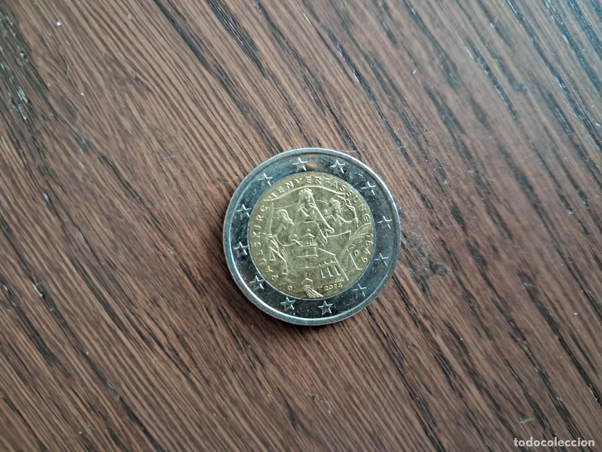 Monedas antiguas de Europa: moneda de 2 euros de Alemania, a&ntilde;o 2024, constituci&oacute;n Pauskirche, ceca D
