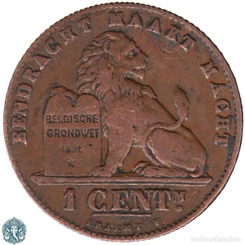 Monedas antiguas de Europa: B&Eacute;LGICA 1 C&eacute;ntimo 1901 Leopoldo II KM#33 Leyenda Des Belges