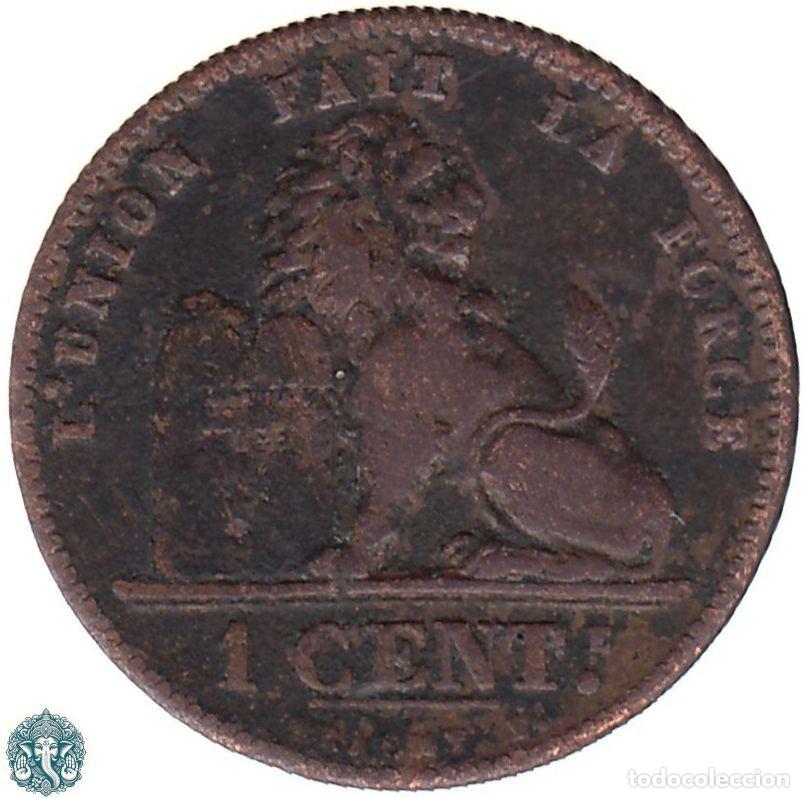 Monedas antiguas de Europa: B&Eacute;LGICA 1 C&eacute;ntimo 1901 Leopoldo II KM#33 Leyenda Des Belges