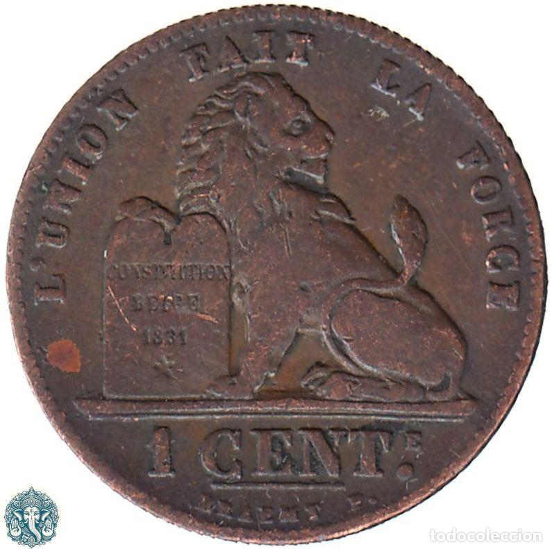 Monedas antiguas de Europa: B&Eacute;LGICA 1 C&eacute;ntimo 1901 Leopoldo II KM#33 Leyenda Des Belges