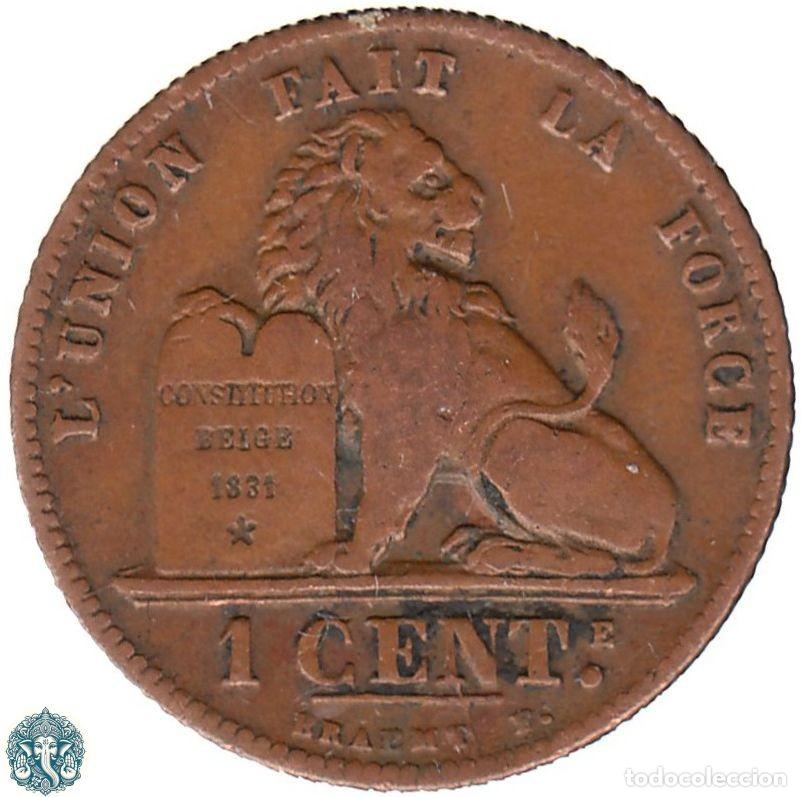 Monedas antiguas de Europa: B&Eacute;LGICA 1 C&eacute;ntimo 1902 Leopoldo II KM#33 Leyenda Des Belges