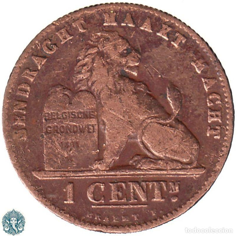 Monedas antiguas de Europa: B&Eacute;LGICA 1 C&eacute;ntimo 1902 Leopoldo II KM#34 Leyenda Der Belgen