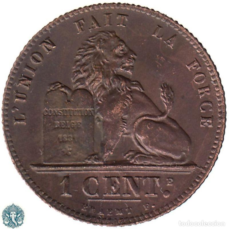 Monedas antiguas de Europa: B&Eacute;LGICA 1 C&eacute;ntimo 1907 Leopoldo II KM#33 Leyenda Des Belges