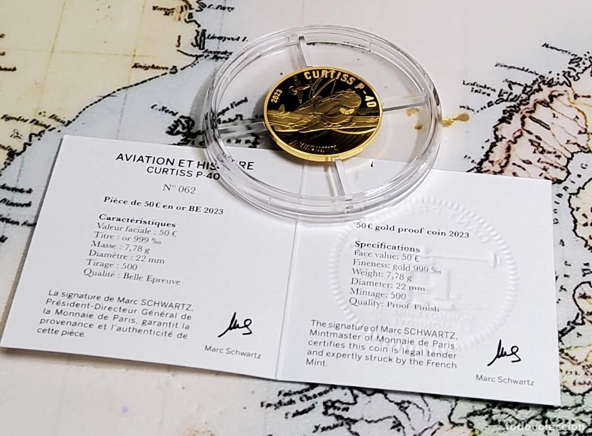Alte M&uuml;nzen aus Europa: 50 EUROS DE ORO DE FRANCIA DEL A&Ntilde;O 2023.PROOF.1/4 DE ONZA ORO PURO DE LEY 9999.