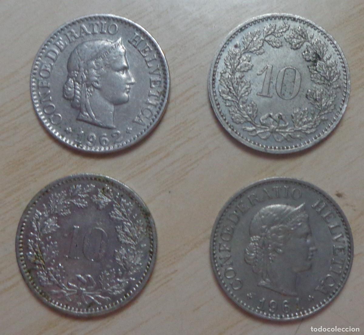 Monnaies anciennes de Europe: LOTE DE 4 MONEDAS 10 RAPPEN, SUIZA