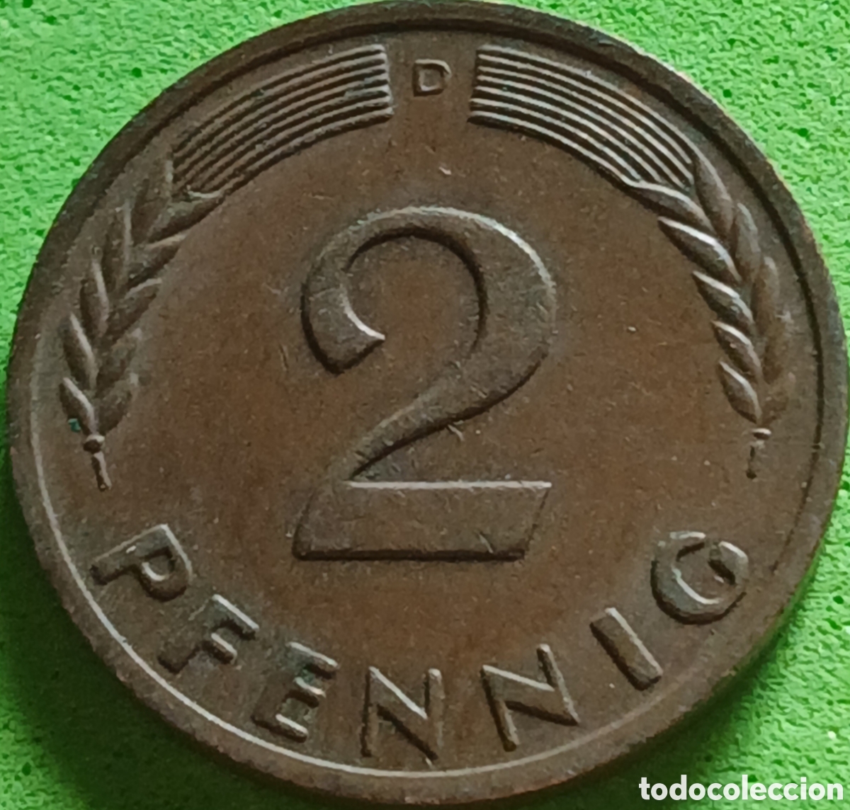 Monedas antiguas de Europa: Alemania Occidental 2 pfennig 1958 D km#106