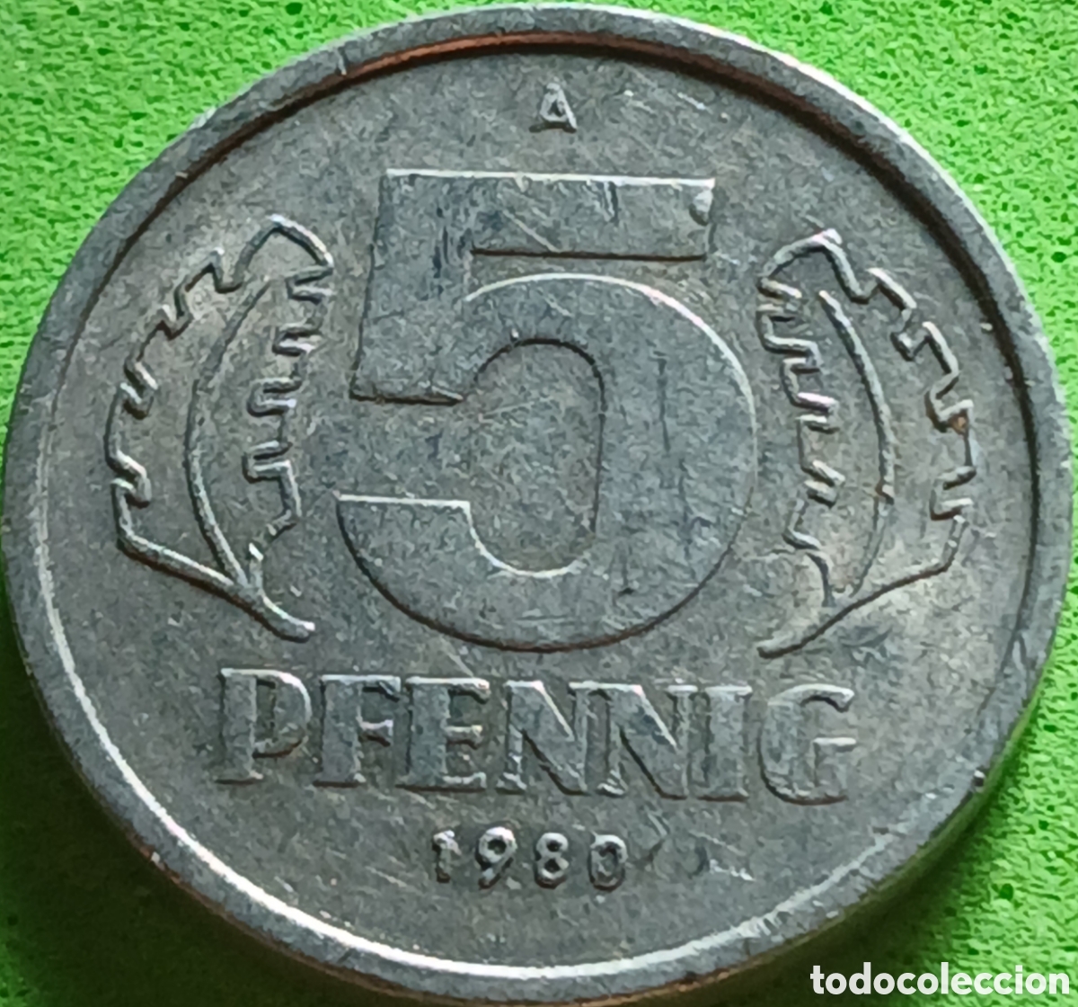 Monedas antiguas de Europa: Alemania Oriental 5 pfennig 1980 km#9.2