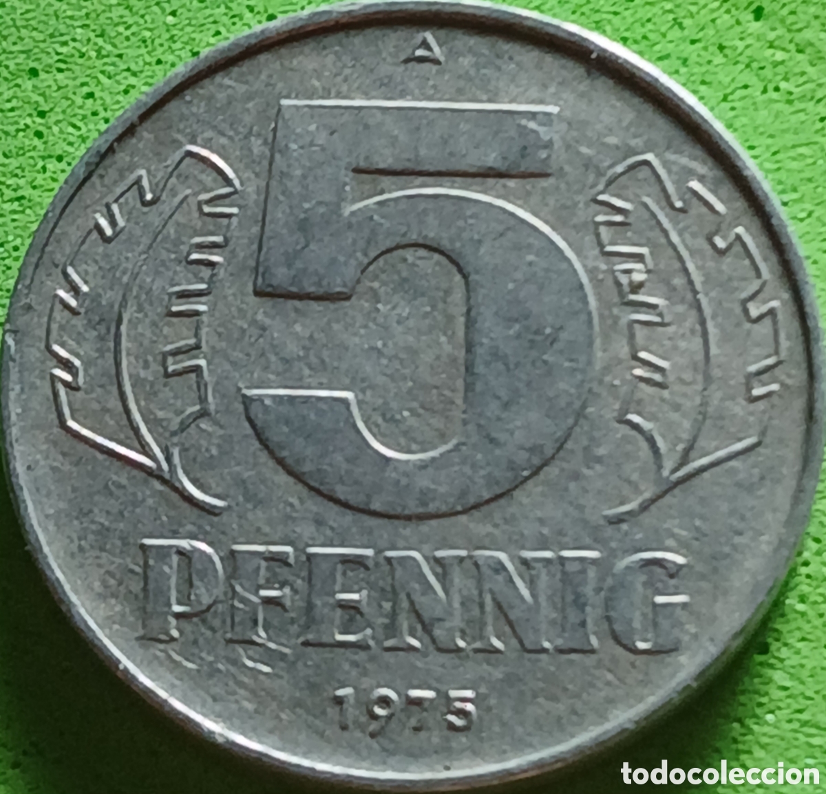 Monedas antiguas de Europa: Alemania Oriental 5 pfennig 1975 km#9.1