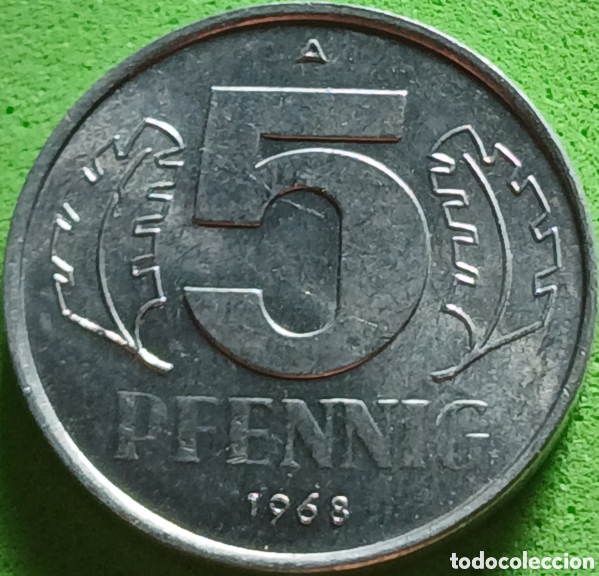 Monedas antiguas de Europa: Alemania Oriental 5 pfennig 1968 km#9.1