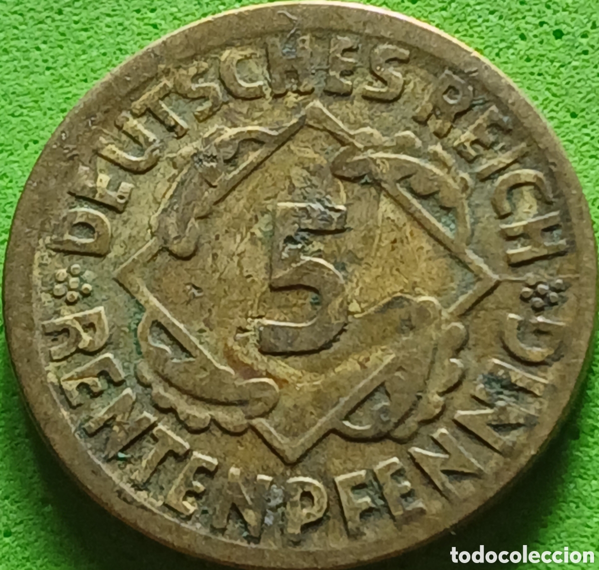 Monedas antiguas de Europa: Alemania Rep&uacute;blica de Weimar 5 rentenpfennig 1924 D km#32