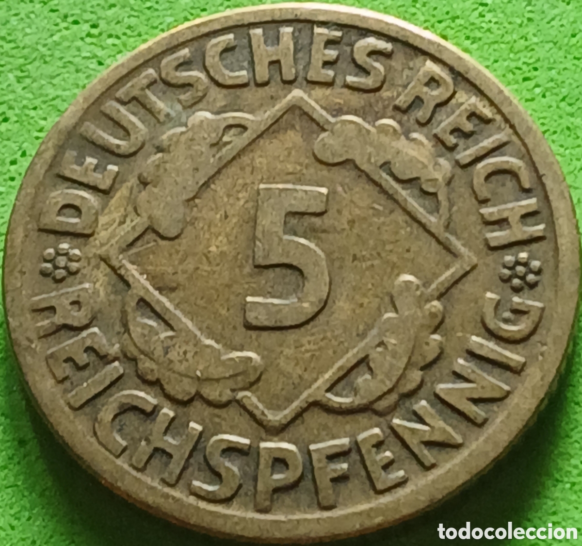 Monedas antiguas de Europa: Alemania Rep&uacute;blica de Weimar 5 reichspfennig 1924 D km#39