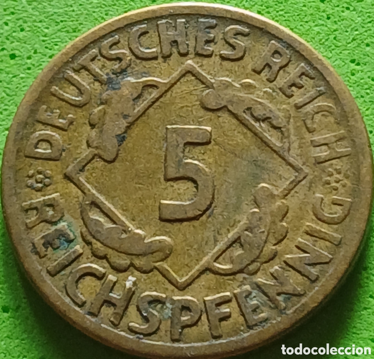 Monedas antiguas de Europa: Alemania Rep&uacute;blica de Weimar 5 reichspfennig 1924 E km#39
