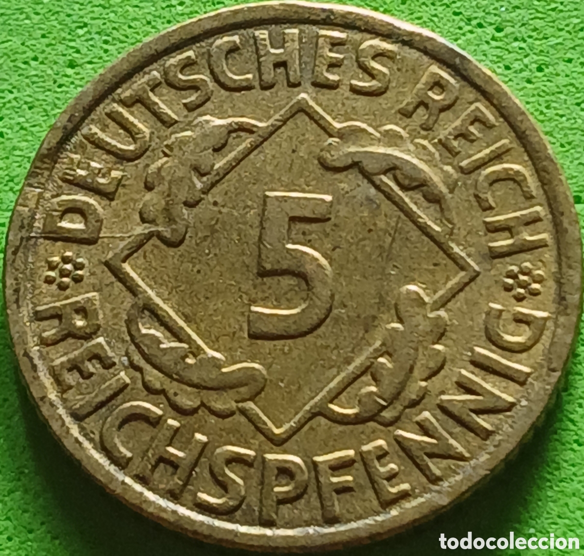 Monedas antiguas de Europa: Alemania Rep&uacute;blica de Weimar 5 reichspfennig 1936 A km#39