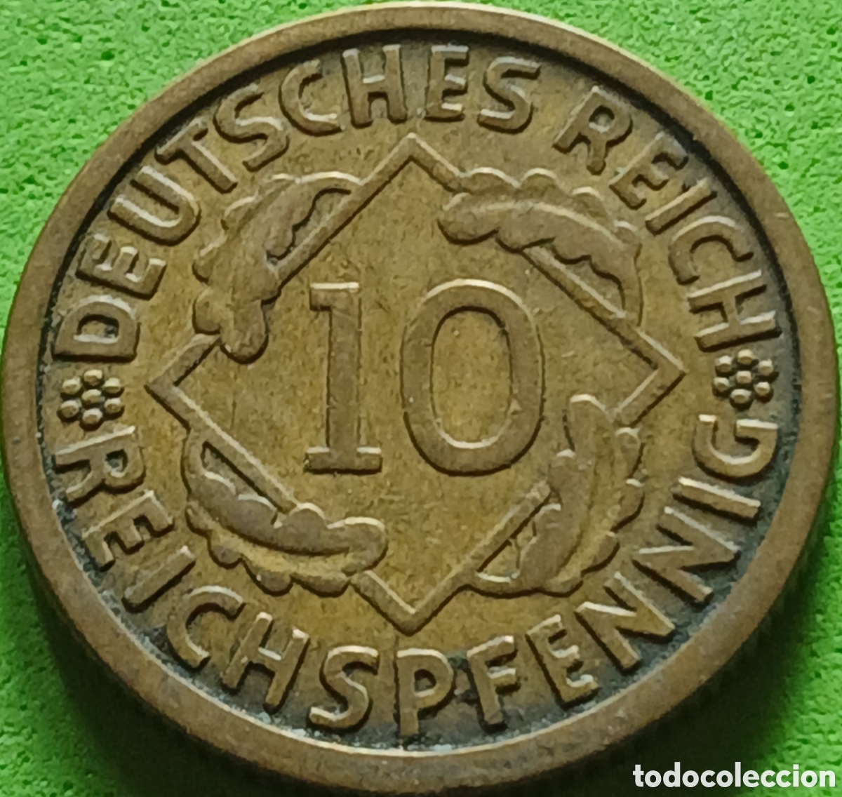 Monedas antiguas de Europa: Alemania Rep&uacute;blica de Weimar 10 reichspfennig 1924 J km#40
