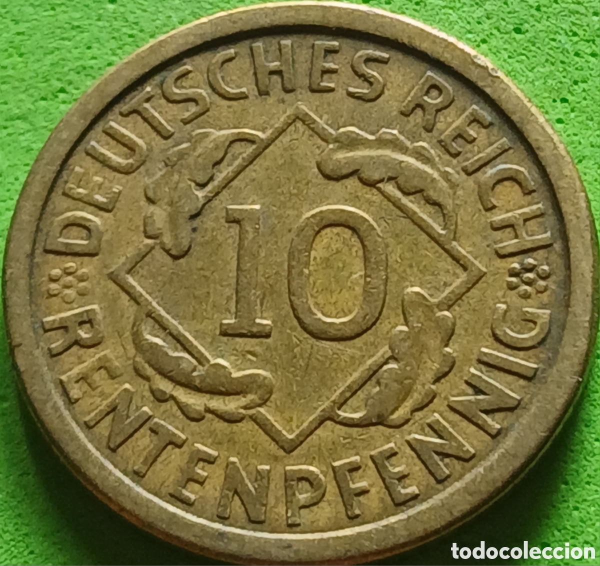 Monedas antiguas de Europa: Alemania Rep&uacute;blica de Weimar 10 rentenpfennig 1924 A km#33