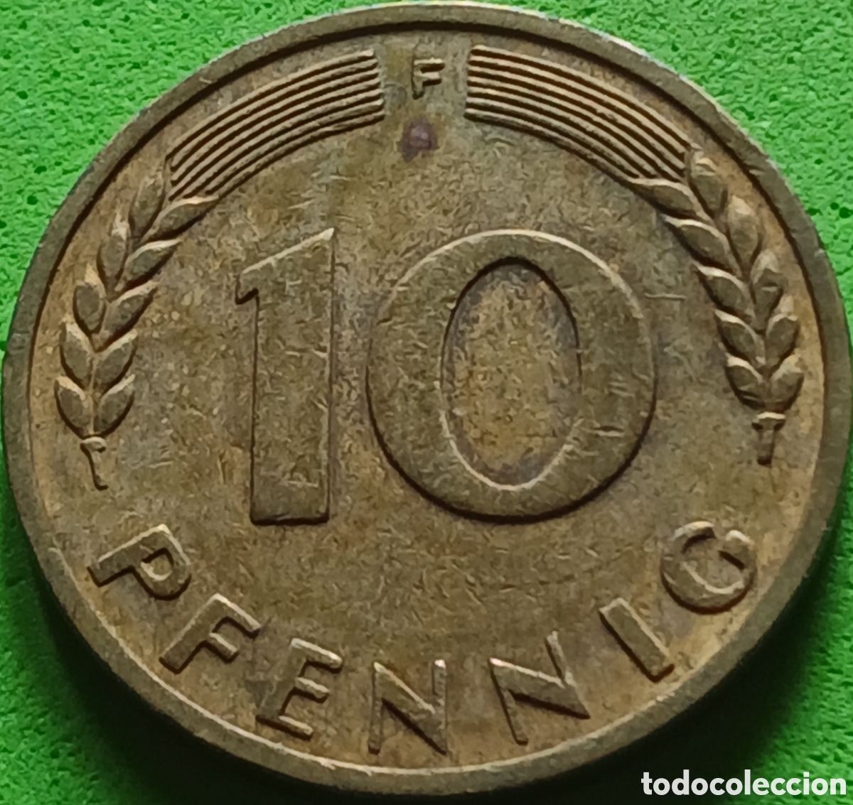 Monedas antiguas de Europa: Alemania Occidental 10 pfennig 1949 F km#103