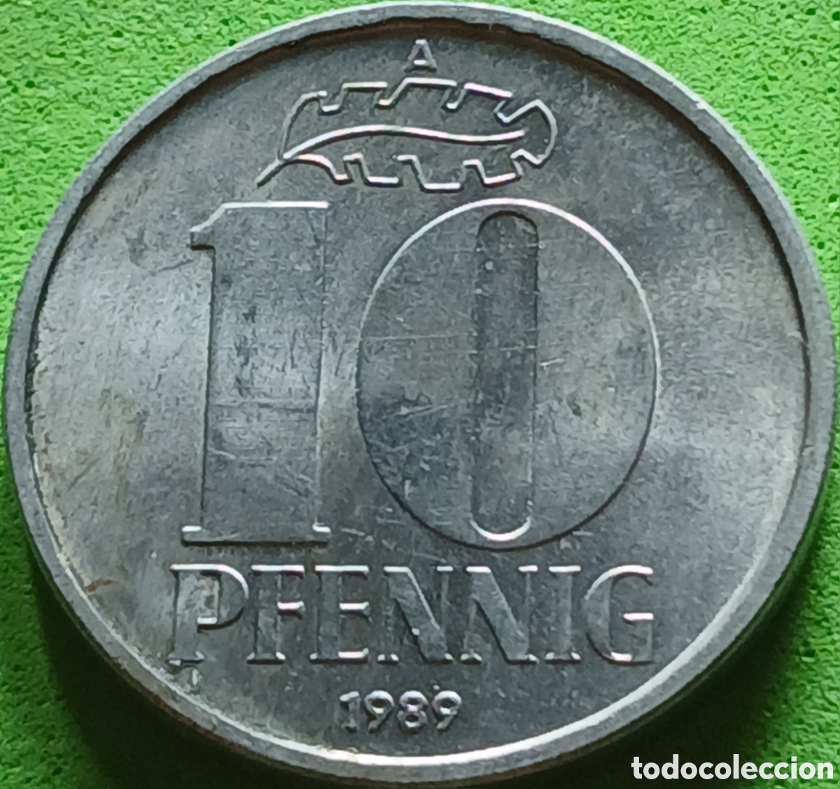 Monedas antiguas de Europa: Alemania Oriental 10 pfennig 1989 km#10
