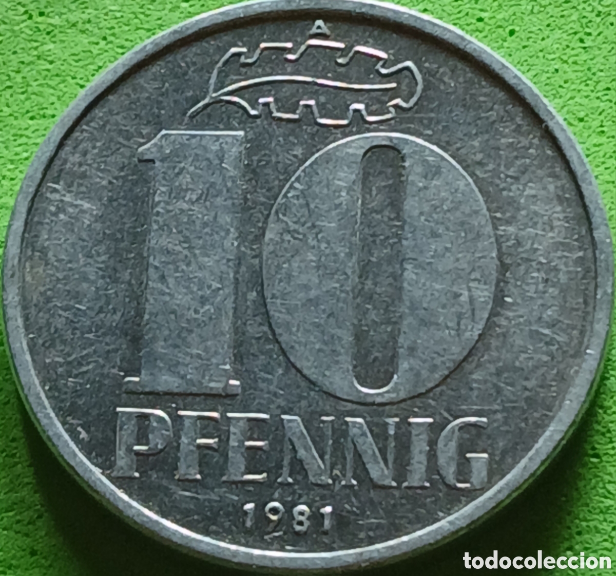 Monedas antiguas de Europa: Alemania Oriental 10 pfennig 1981 km#10