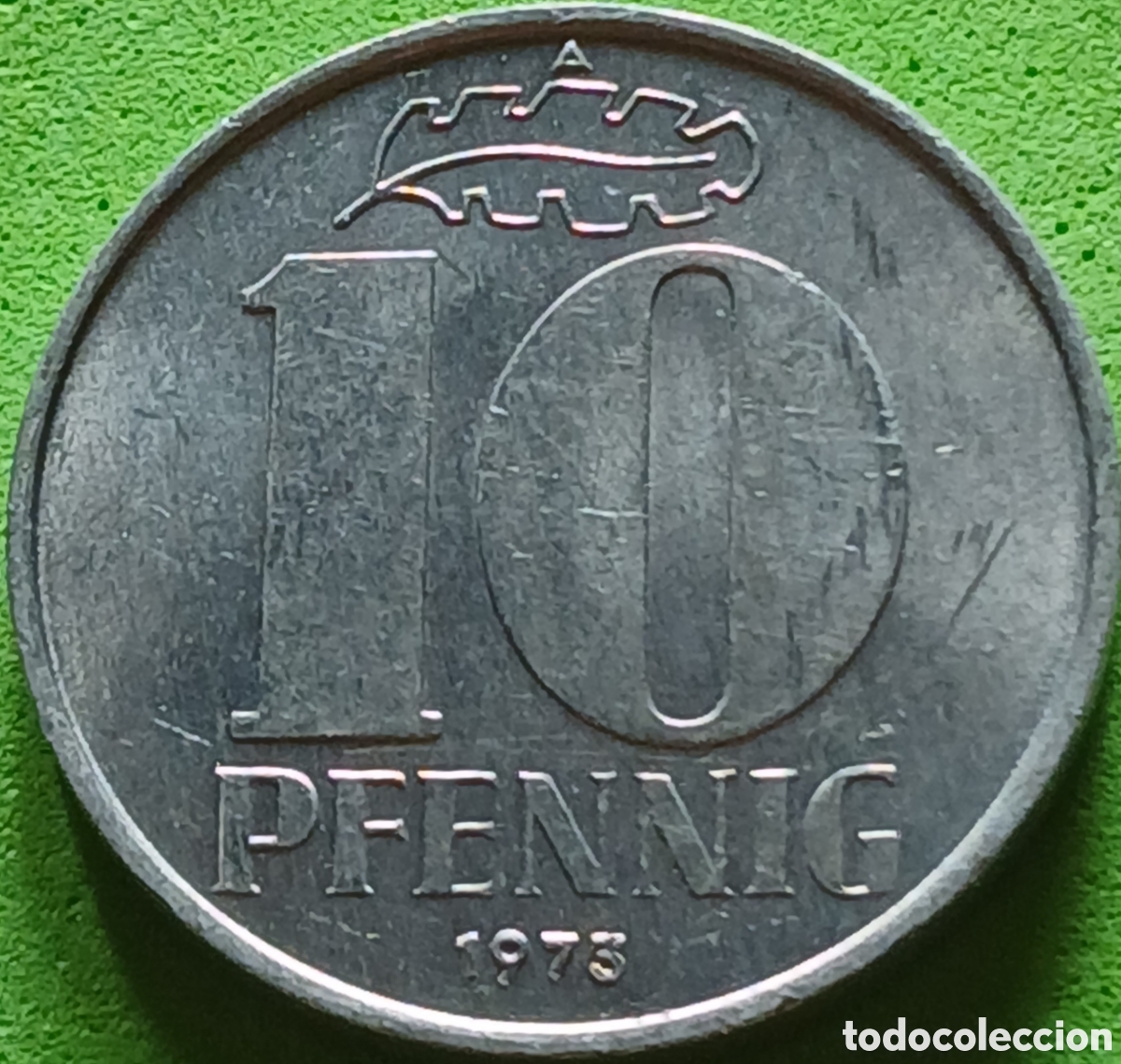 Monedas antiguas de Europa: Alemania Oriental 10 pfennig 1973 km#10