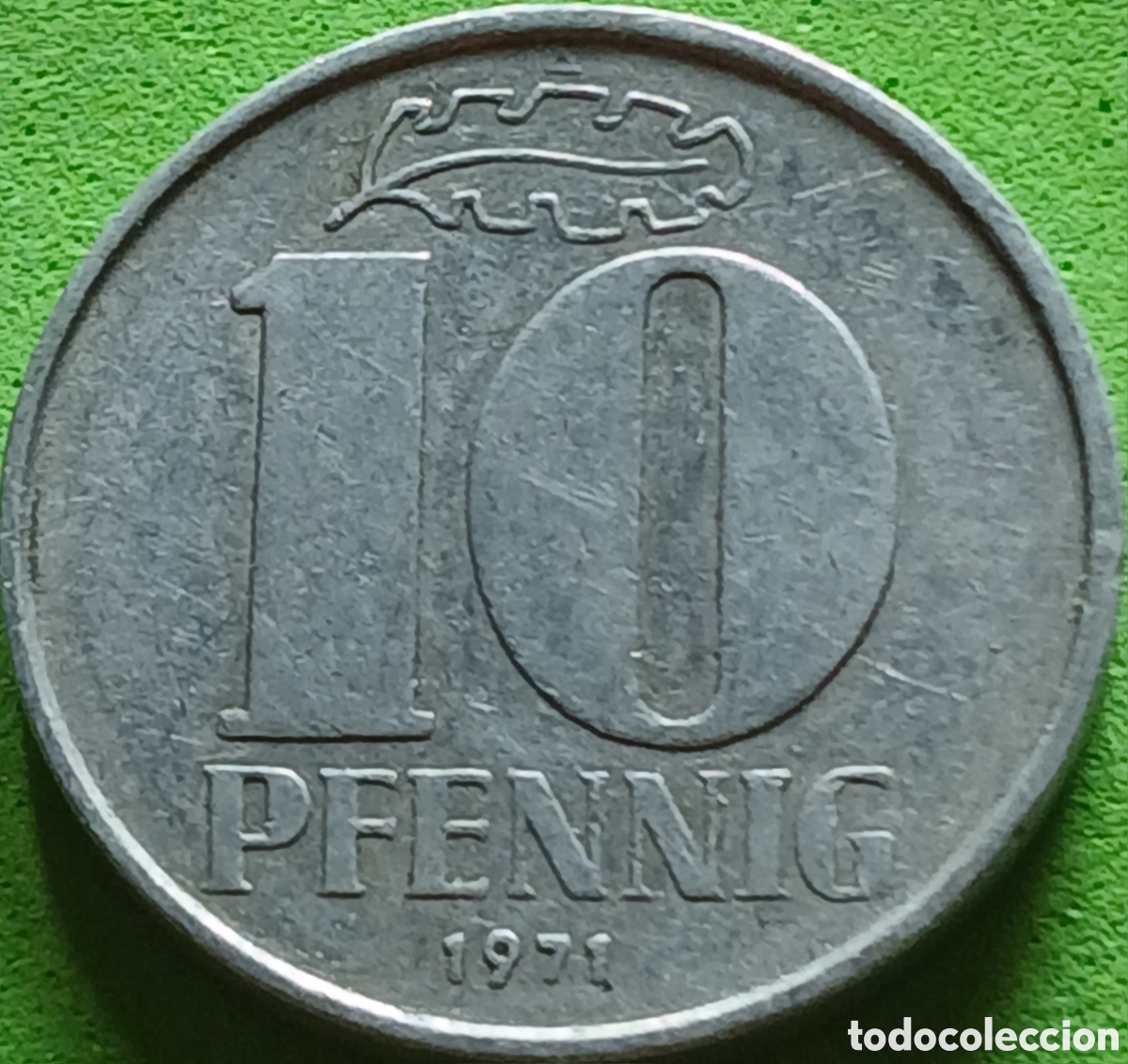 Monedas antiguas de Europa: Alemania Oriental 10 pfennig 1971 km#10