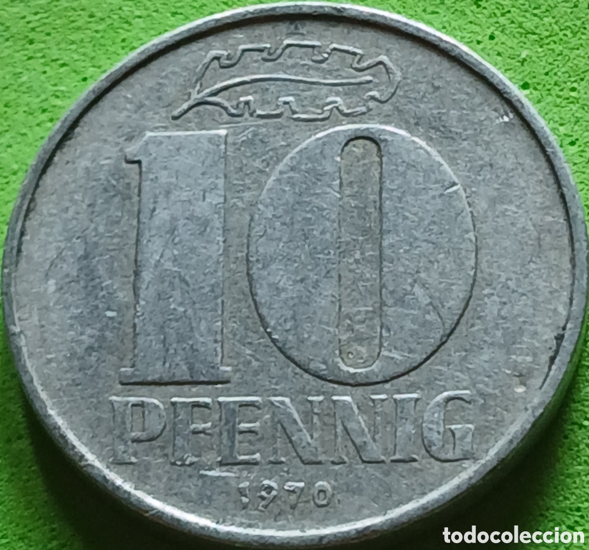 Monedas antiguas de Europa: Alemania Oriental 10 pfennig 1970 km#10