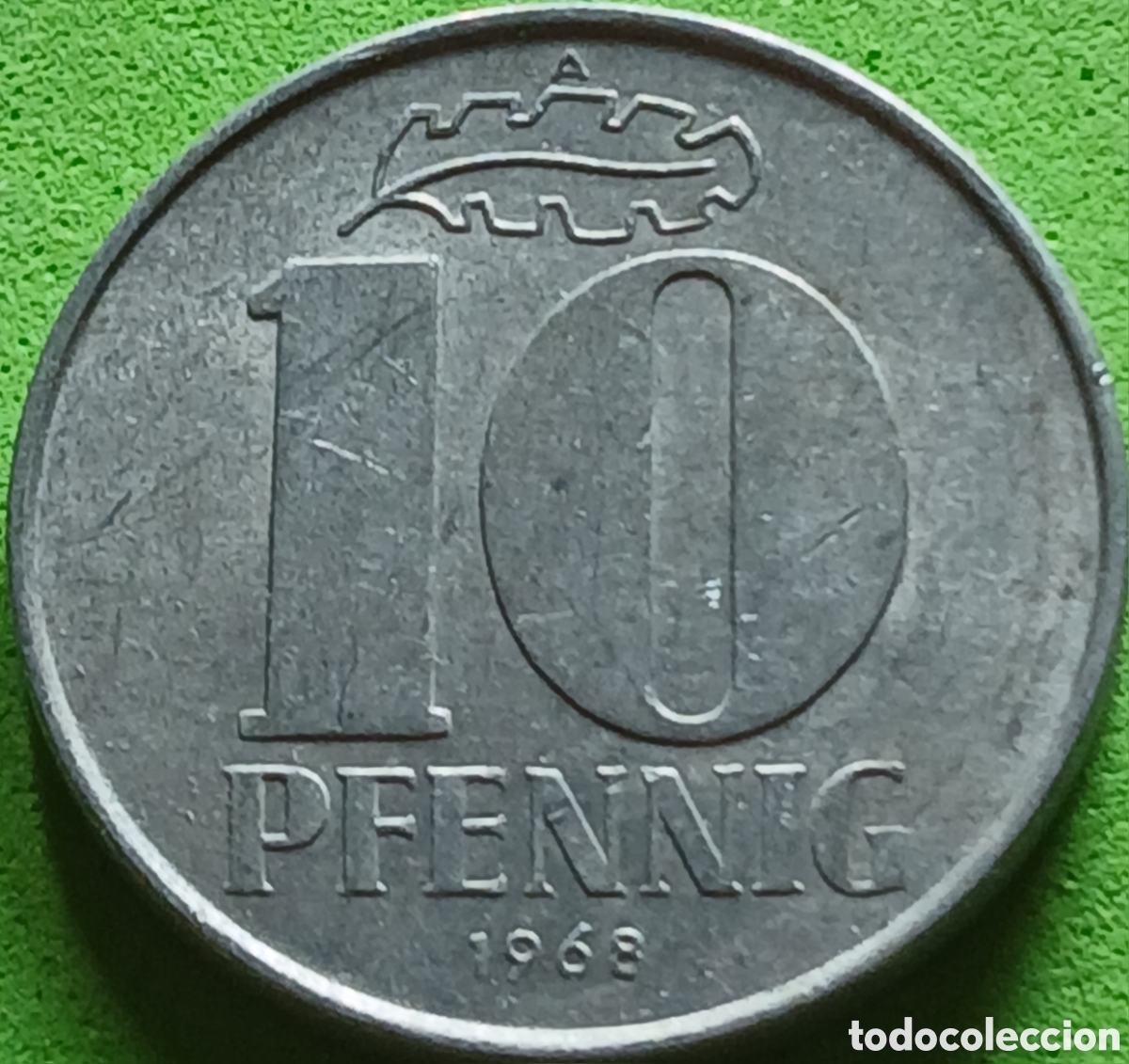 Monedas antiguas de Europa: Alemania Oriental 10 pfennig 1968 km#10