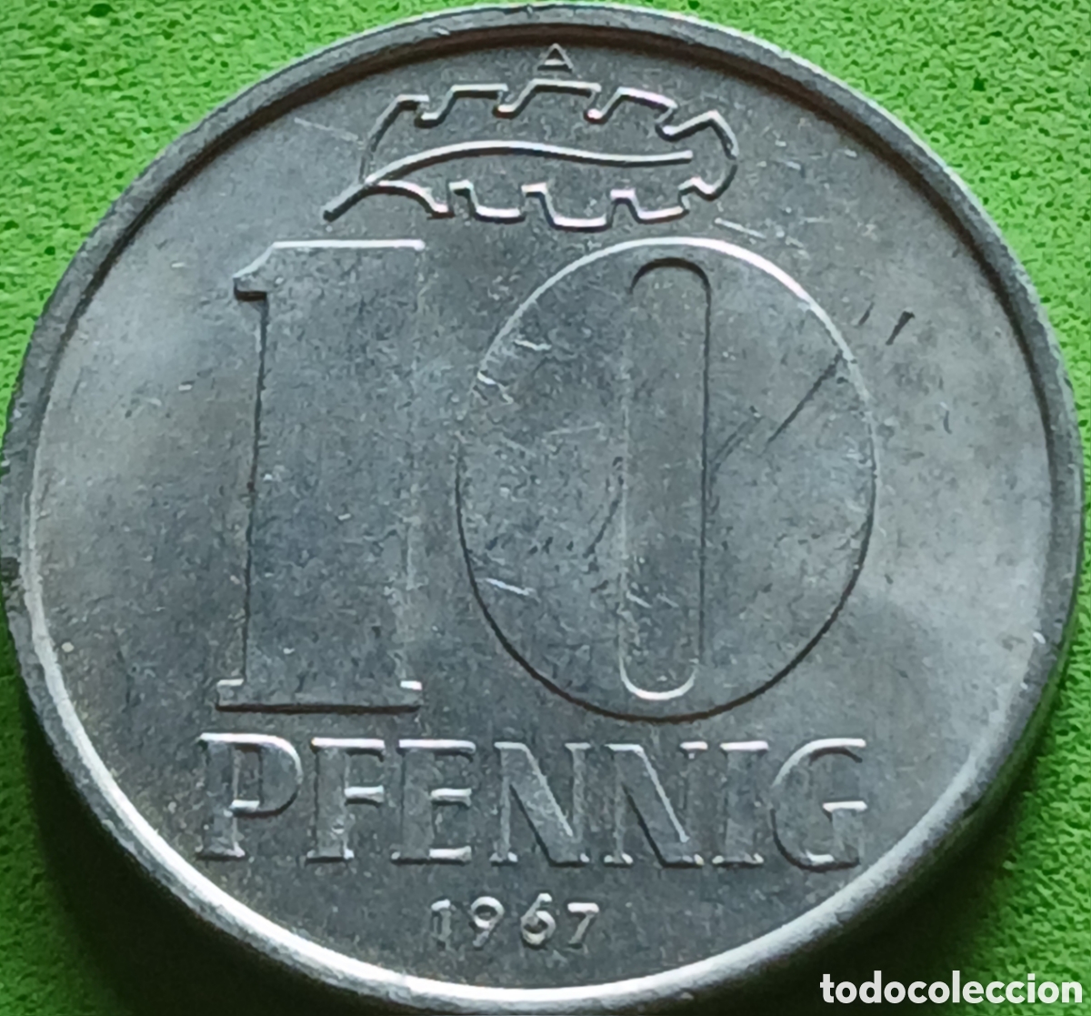 Monedas antiguas de Europa: Alemania Oriental 10 pfennig 1967 km#10