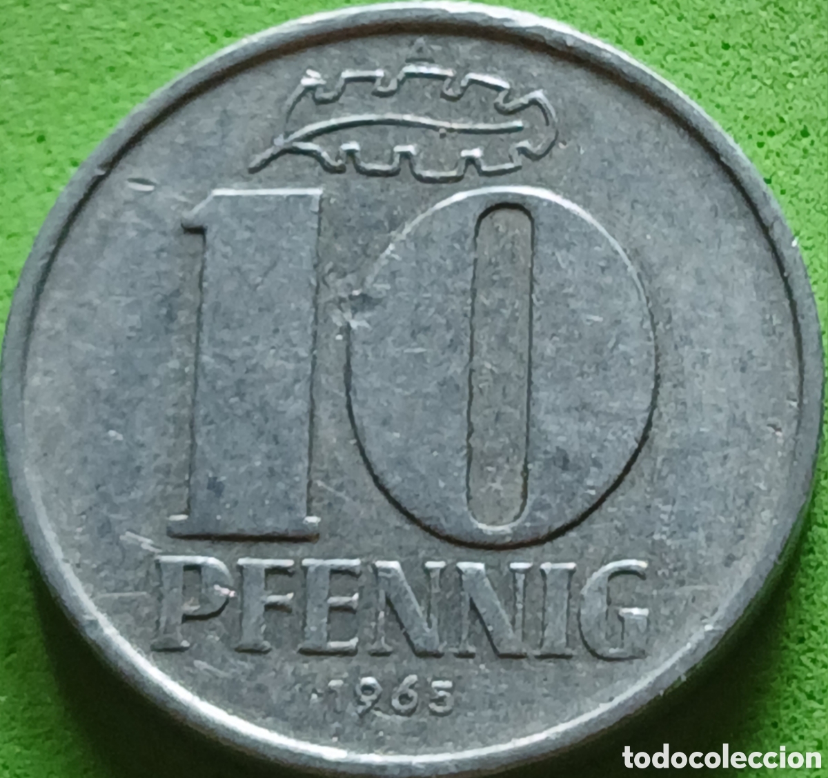 Monedas antiguas de Europa: Alemania Oriental 10 pfennig 1965 km#10