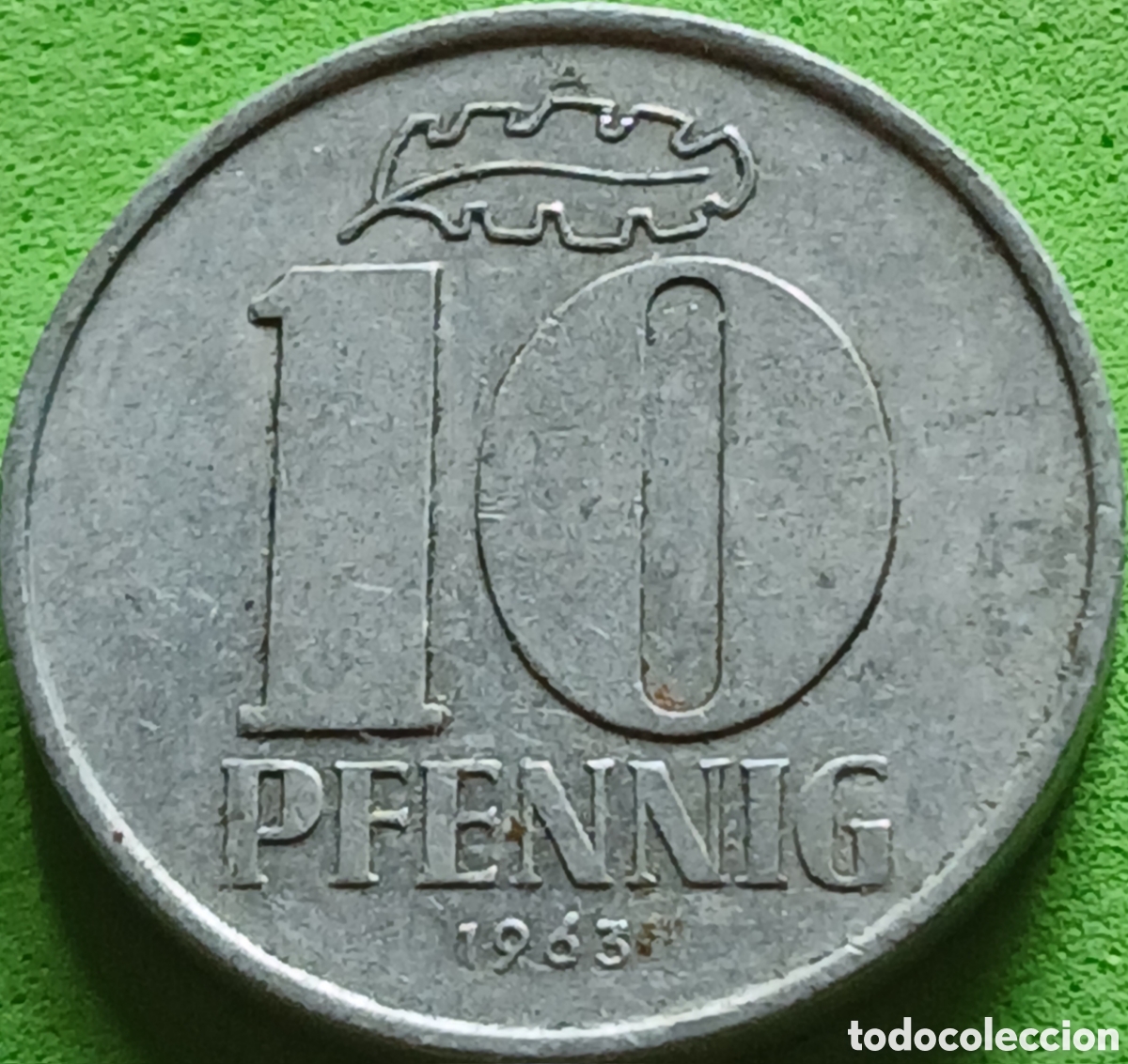 Monedas antiguas de Europa: Alemania Oriental 10 pfennig 1963 km#10