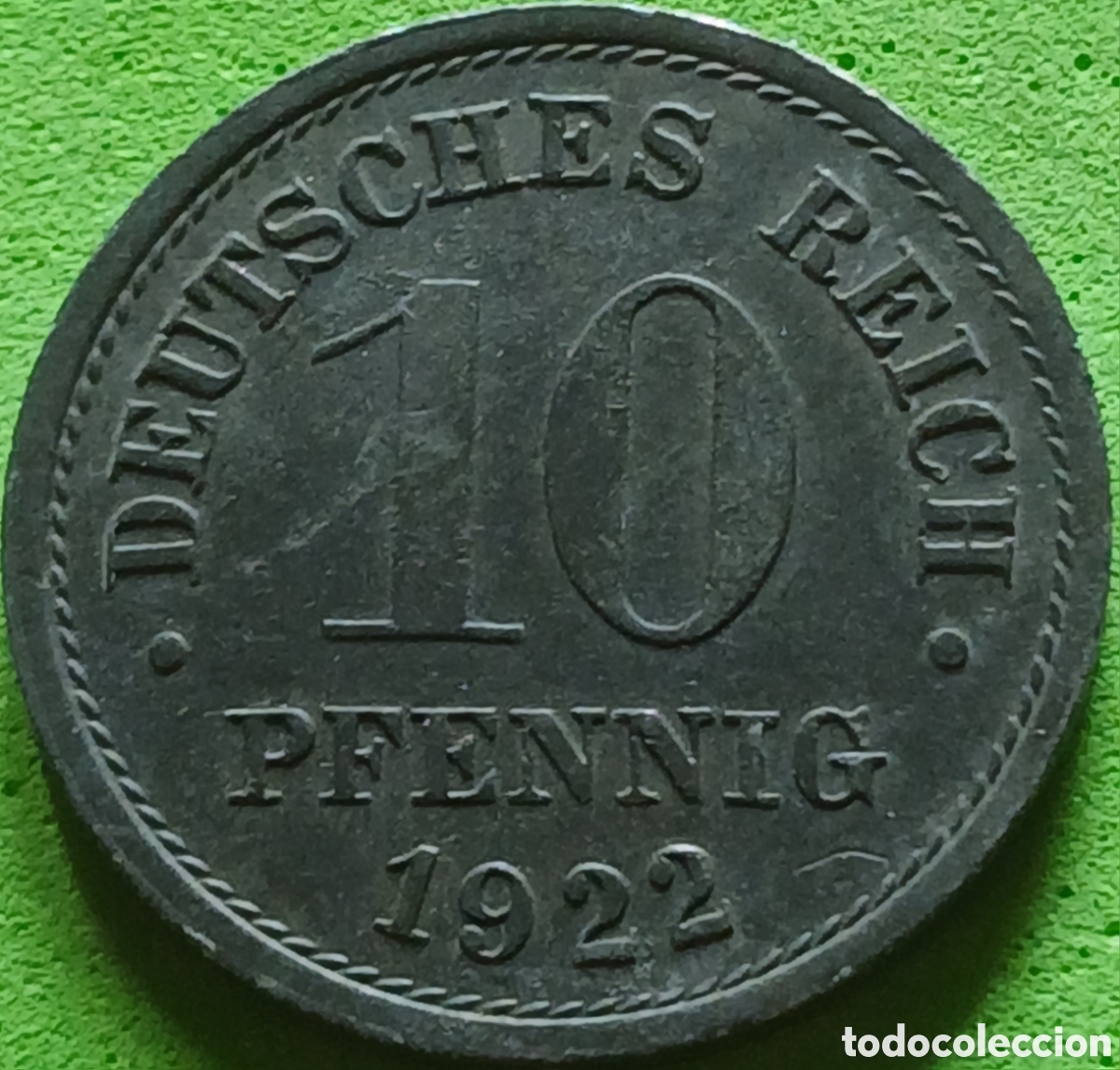 Monedas antiguas de Europa: Alemania Imperio 10 pfennig 1922 km#26