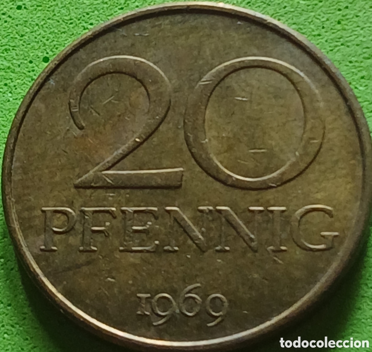 Monedas antiguas de Europa: Alemania Oriental 20 pfennig 1969 km#11