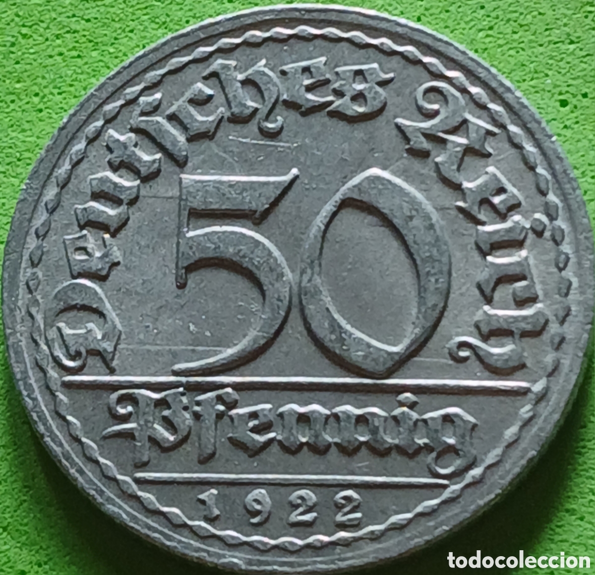 Monedas antiguas de Europa: Alemania Rep&uacute;blica de Weimar 50 pfennig 1922 D km#27