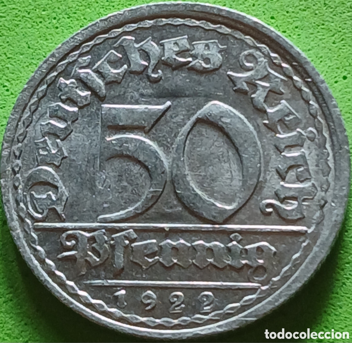 Monedas antiguas de Europa: Alemania Rep&uacute;blica de Weimar 50 pfennig 1922 G km#27