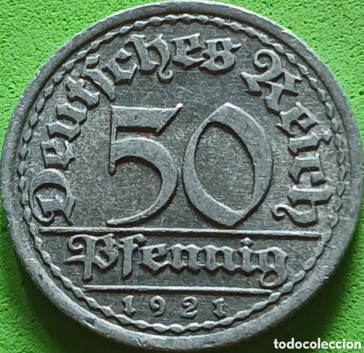 Monedas antiguas de Europa: Alemania Rep&uacute;blica de Weimar 50 pfennig 1921 F km#27