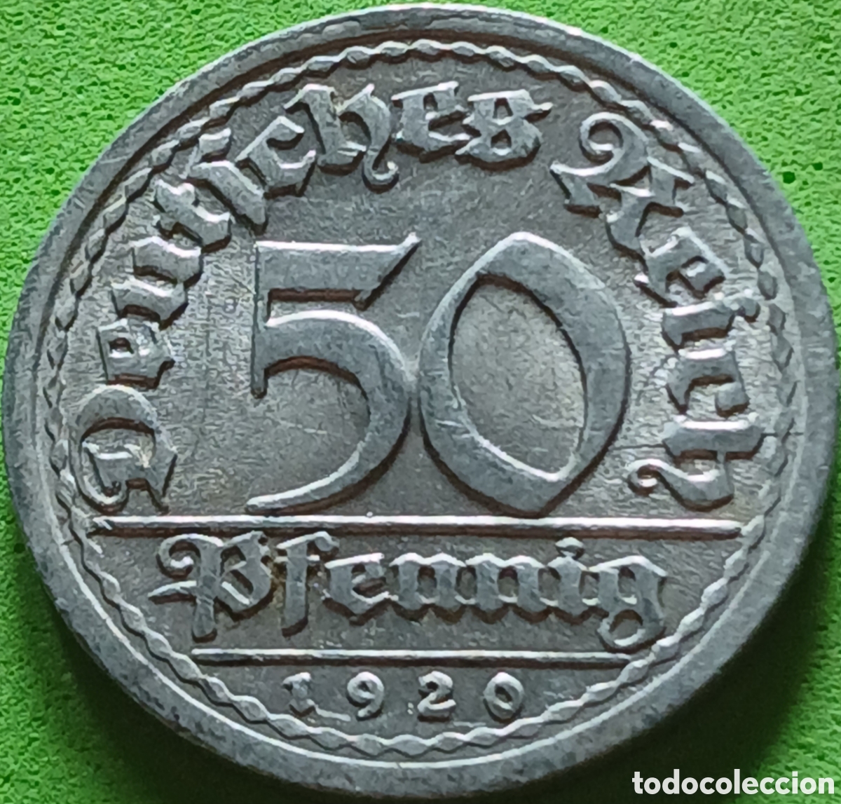 Monedas antiguas de Europa: Alemania Rep&uacute;blica de Weimar 50 pfennig 1920 J km#27