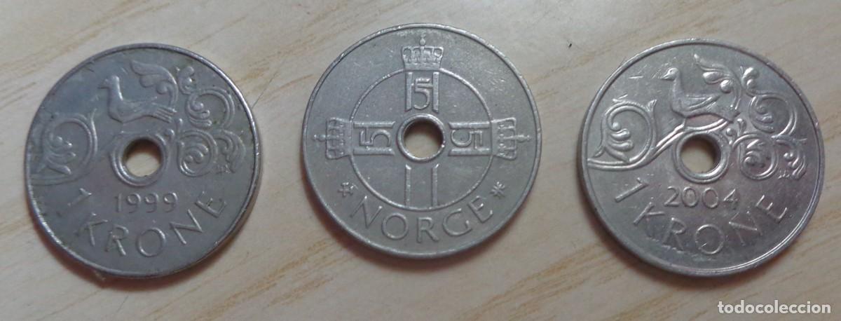 Monedas antiguas de Europa: LOTE DE 3 MONEDAS DE 1 CORONA, NORUEGA