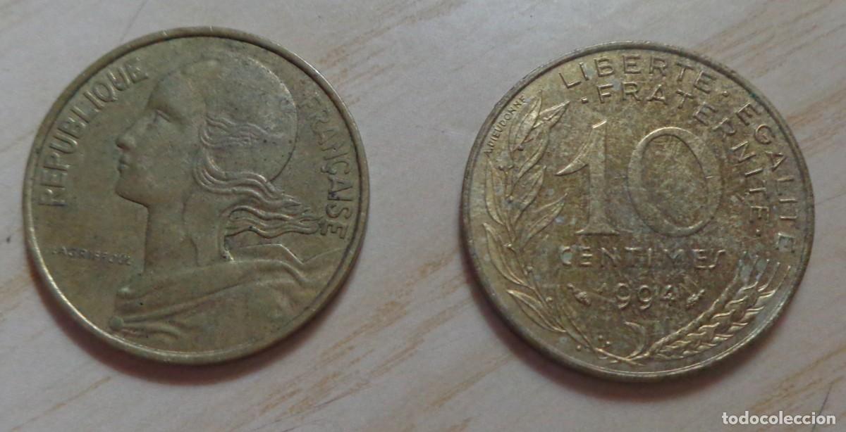 Monedas antiguas de Europa: LOTE DE 2 MONEDAS DE 10 CENTIMOS, FRANCIA