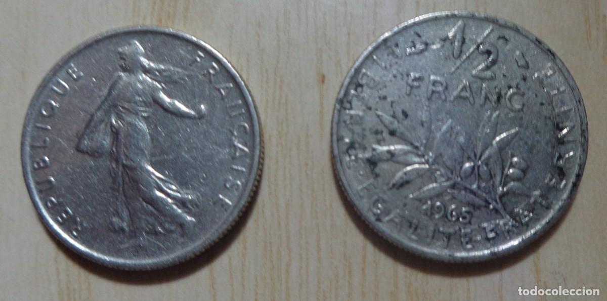 Monedas antiguas de Europa: LOTE DE 2 MONEDAS DE 1/2 FRANCO, FRANCIA