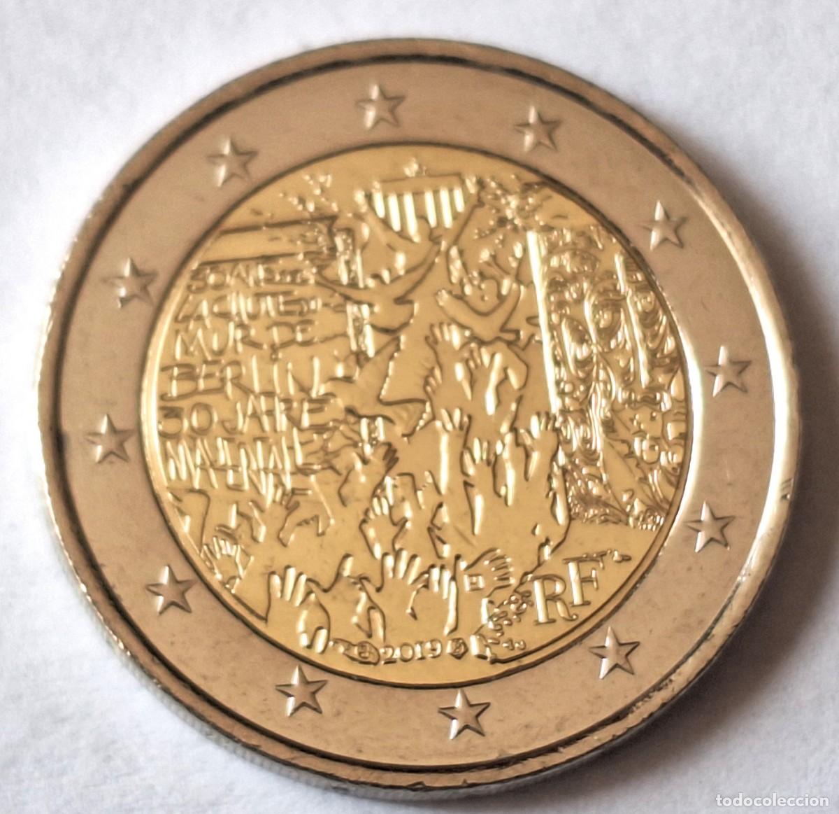 Monedas antiguas de Europa: FRANCIA - MONEDA CONMEMORATIVA DE 2 EUROS DEL A&Ntilde;O 2019 - CAIDA MURO BERLIN - BIEN CONSERVADA