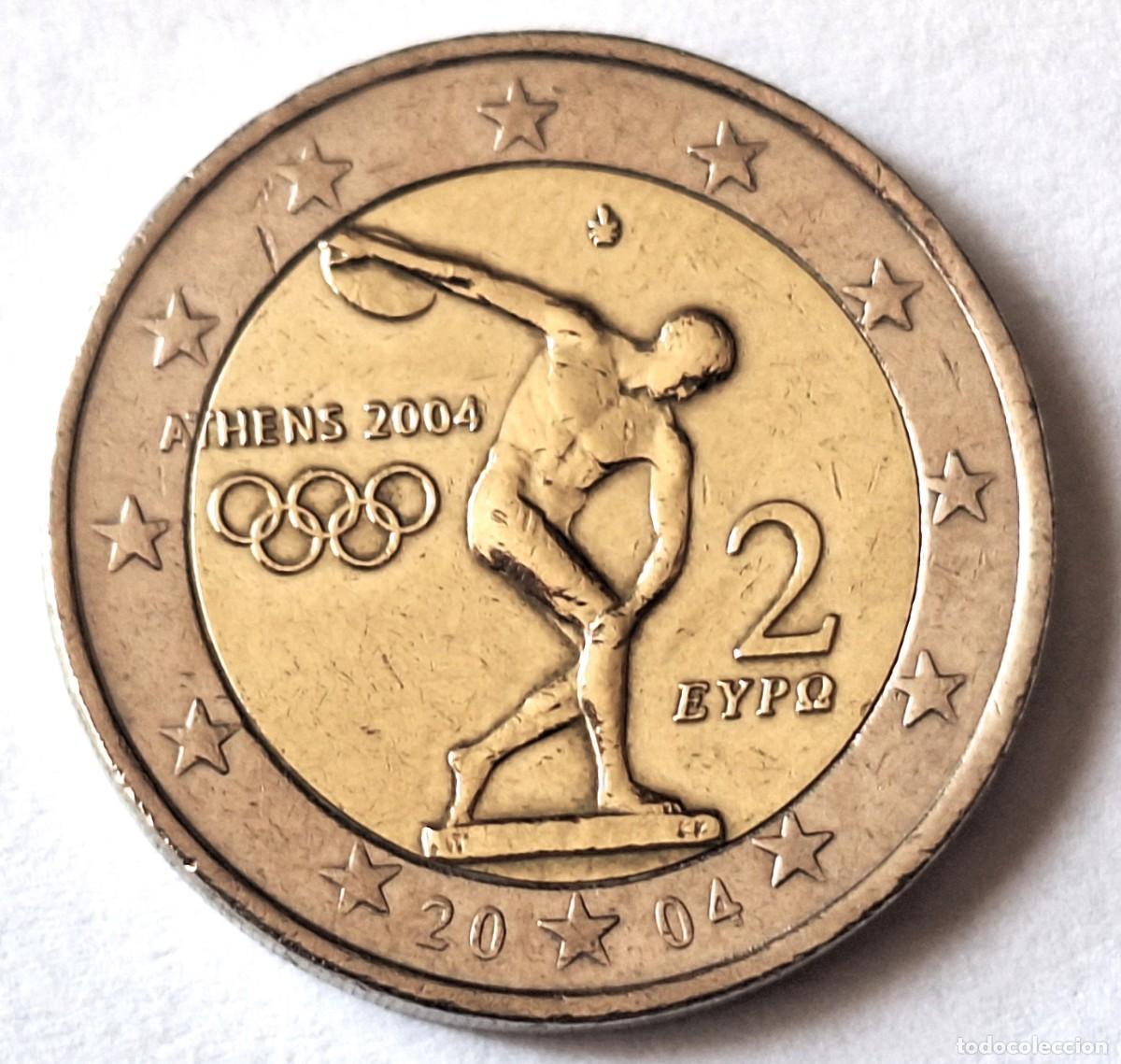 Monedas antiguas de Europa: GRECIA - MONEDA CONMEMORATIVA DE 2 EUROS DEL A&Ntilde;O 2004 - OLIMPIADAS ATENAS - BIEN CONSERVADA