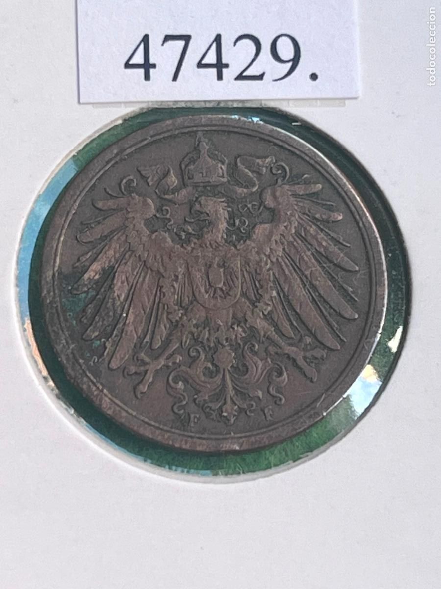 Monedas antiguas de Europa: Alemania 2 pfennig 1904 F, 2&ordm; Imperio, Segundo Reich
