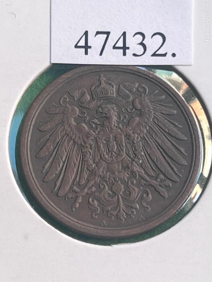 Monedas antiguas de Europa: Alemania 2 pfennig 1907 A, 2&ordm; Imperio, Segundo Reich