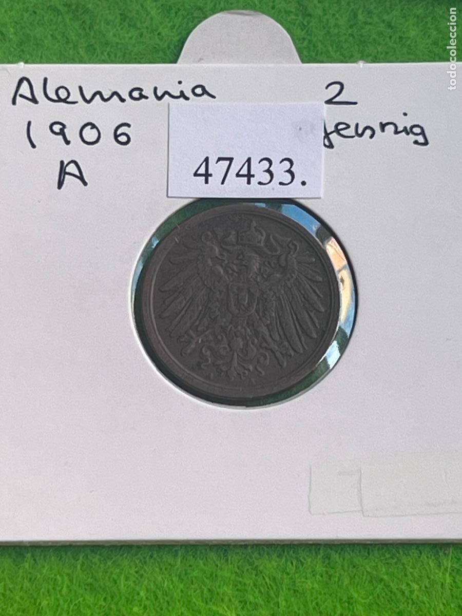 Monedas antiguas de Europa: Alemania 2 pfennig 1906 A, 2&ordm; Imperio, Segundo Reich