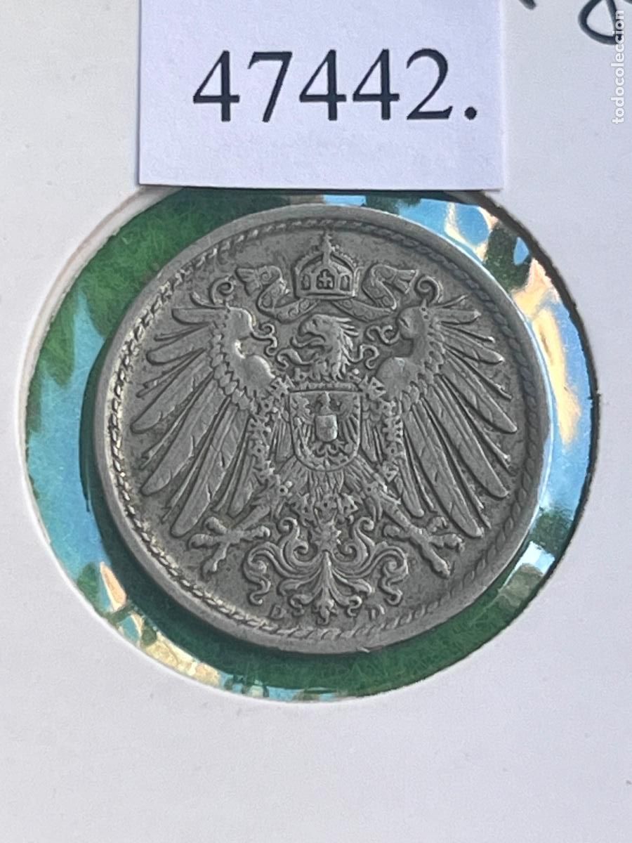 Monedas antiguas de Europa: Alemania 5 pfennig 1913 D, 2&ordm; Imperio, Segundo Reich