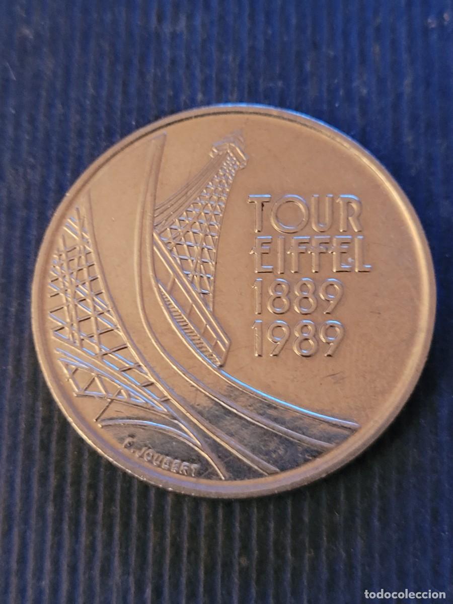 Monedas antiguas de Europa: Moneda 5 francos 1989 100 aniversario - Torre Eiffel Francia
