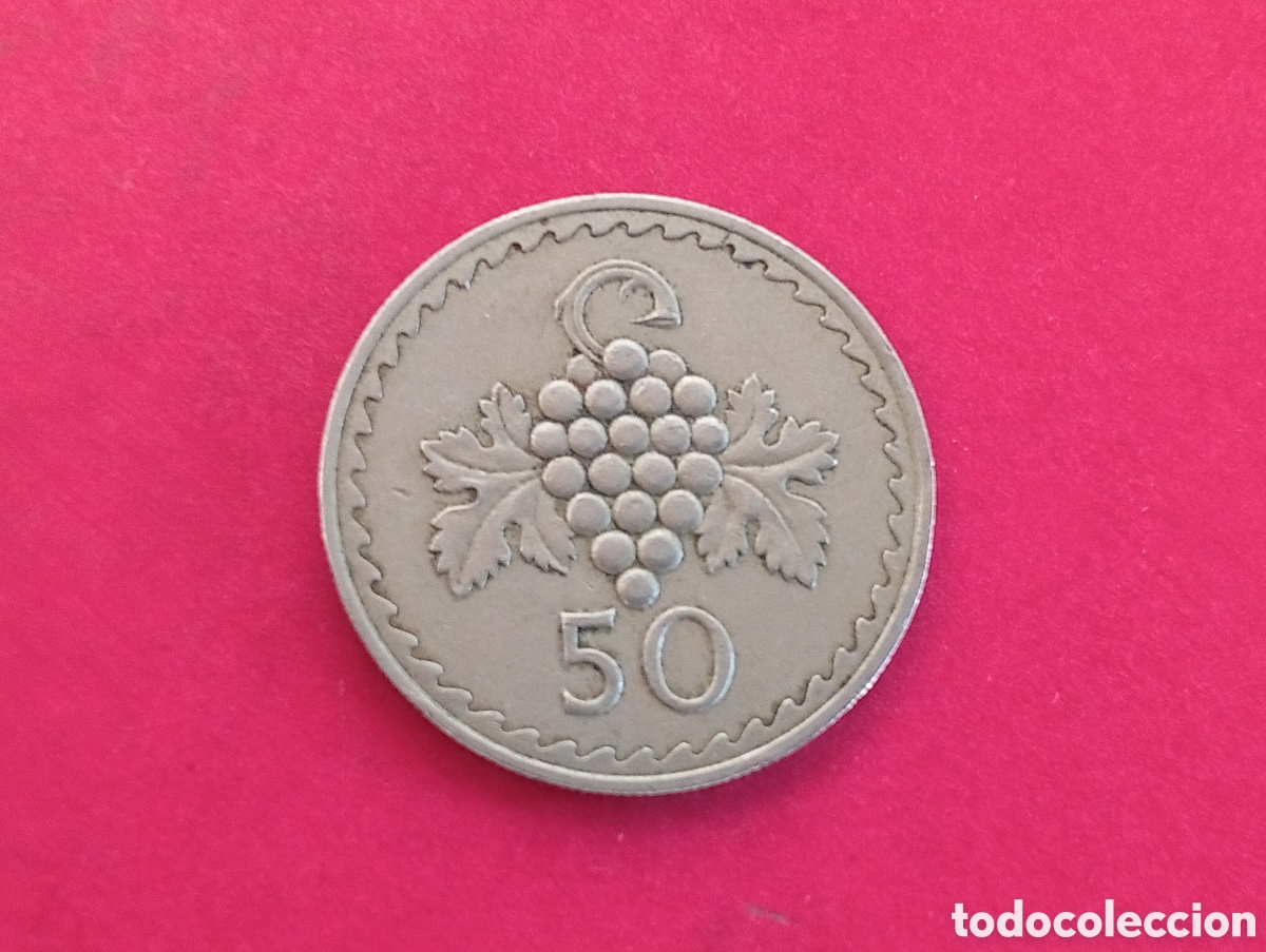 Monedas antiguas de Europa: 50 mils de Chipre 1963