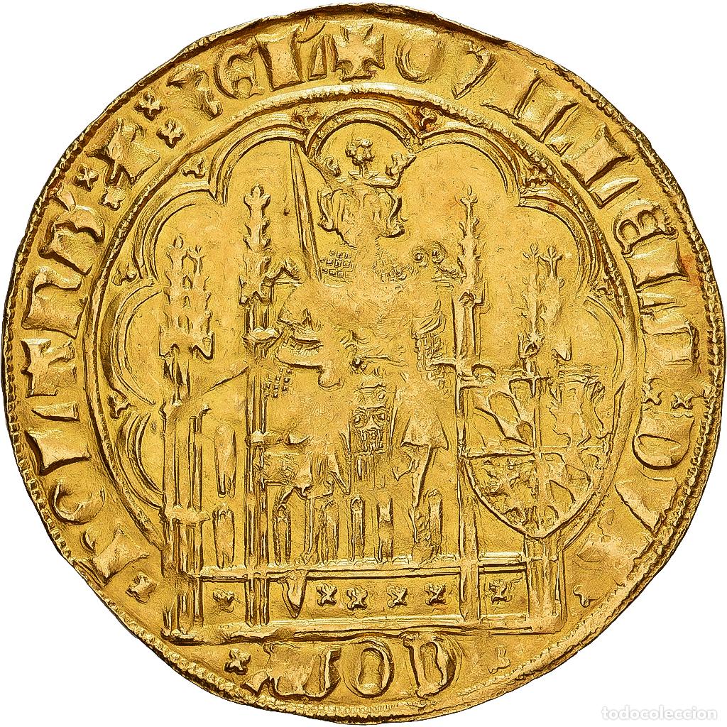 Monedas antiguas de Europa: [#1545588] County of Holland, Guillaume VI de Bavi&egrave;re, Ecu d'or, 1404-1417, Oro, MBC+