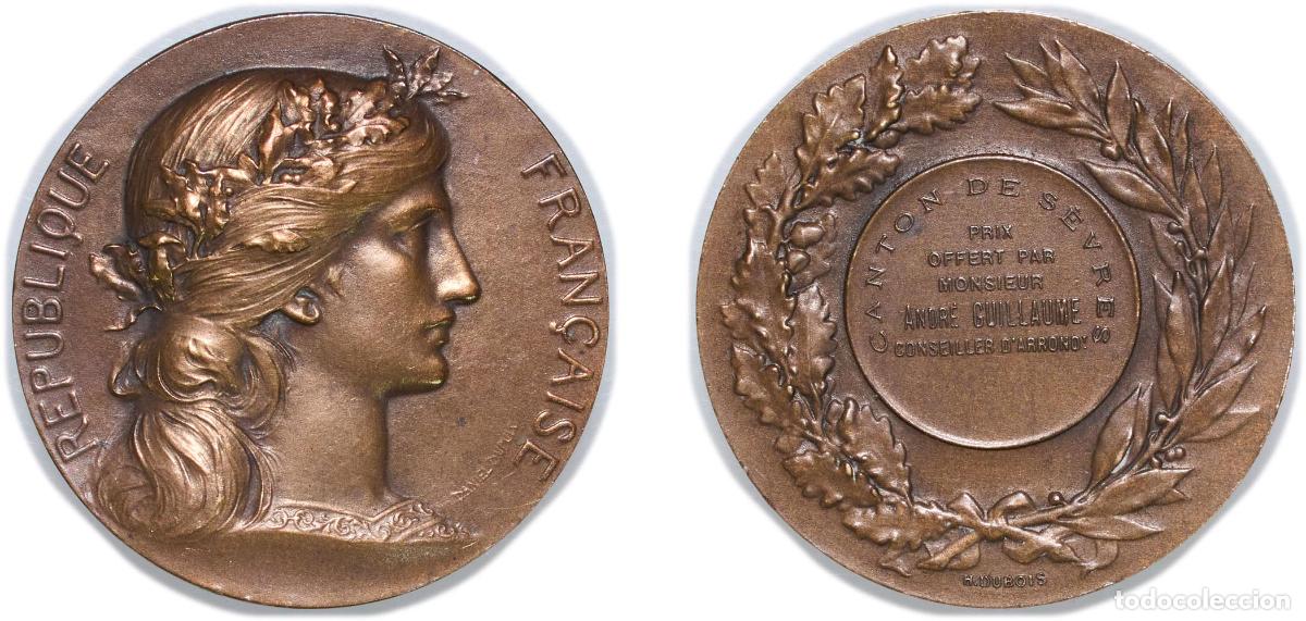 Monedas antiguas de Europa: France Republic ND (1898 - 1921) Medal - Canton de S&egrave;vres Bronze 26.05g UNC