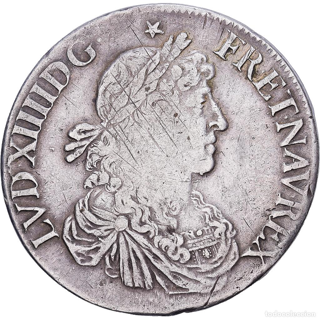 Monedas antiguas de Europa: [#1545717] Francia, Louis XIV, &Eacute;cu au buste juv&eacute;nile, 1664, Rennes, Plata, MBC