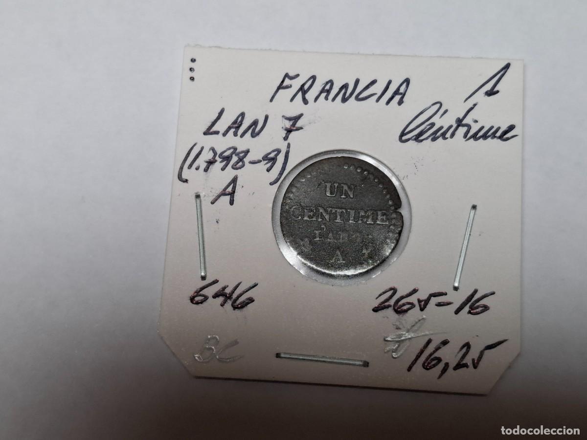 Monedas antiguas de Europa: 1 CENTIME LAN 7 A KM 646 FRANCIA en BC